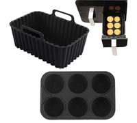 Qkbuza Cesto in silicone per friggitrice senza olio - Tappetino per friggitrice in silicone riutilizzabile set vassoio - Gadgets culinari qualità alimentare per forno frigorifero vegetale pizza snack