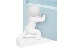 Qkbuza Fermaporta per pavimento, confezione da 2 pezzi, decorativo, con statuetta di uomo forte, in ABS, 12,2 x 12 cm, fermaporta a cuneo per fermare la camera da letto, bagno, porte esterne, posto di