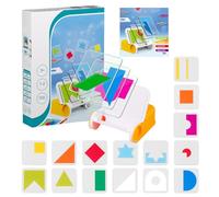 Qkbuza Giochi Di Viaggio Con Geometria, Gioco da Tavolo con Modello Puzzle, Giocattolo Educativo Interattivo per Bambini Asilo Scuola Casa e Viaggi