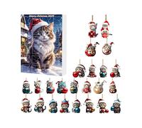 Qkbuza Il Giocattolo del Calendario Avvento per Natale | Decorazione A Forma Di Gatto 2025 Giocattolo 'avvento | Regalo Festivo Adorabile Per Tutta La Famiglia E Amici