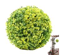 Qkbuza Palle artificiali in PVC verde fiori artificiali piante finte per esterni rotonde finte palline di bosso finto resistente ai raggi UV pianta di simulazione per balcone giardino matrimonio