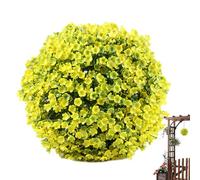 Qkbuza Palle artificiali in PVC verde fiori artificiali piante finte per esterni rotonde finte palline di bosso finto resistente ai raggi UV pianta di simulazione per balcone giardino matrimonio
