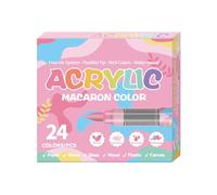 Qkbuza Penne acriliche - 24 colori pennarelli per rocce, punta morbida a base d'acqua, resistente sbiadimento, pennello per graffiti per scarpe, lavorazione del legno, pelle, tessuto, design per