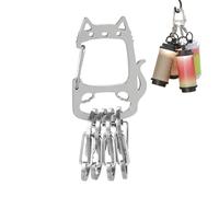 Qkbuza Portachiavi a moschettone, resistente, con moschettone a forma di gatto fortunato, a sgancio rapido, resistente, per uomini, attività all'aperto e campeggio