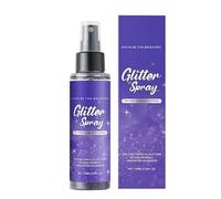 Qkbuza Spray glitterato per capelli, abbigliamento festival, viso corpo, glitter spray per capelli, effetto luccicante per feste, spettacoli e stile quotidiano
