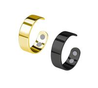 QKCQQTS Riduzione dell'ansia - Sonno migliore, anello regolabile in acciaio inossidabile, anello magnetico per digitopressione per alleviare la stanchezza, da donna a uomo (2pcs-c)