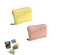 QKCQQTS Set di 2 portacarte minimalisti ultra sottili a fisarmonica da donna, portamonete con scomparti multipli per carte, 2 pezzi - Medium, 11.5*9*3cm, Casuale