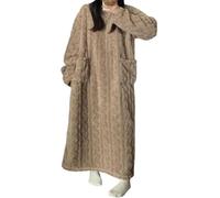 QKCQQTS Vestiti per la casa in Velluto Corallo Invernale, Camicia da Notte in Velluto Corallo da Donna, Vestaglia da Notte per la casa Invernale Autunnale (M(130cm),Brown)