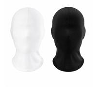 QKEINV 2 maschere nere integrali per Halloween, con cappuccio in spandex per cosplay unisex, maschere per la pelle senza volto, travestimento per Halloween, cosplay, feste di Halloween, unisex, per
