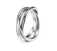 QKEPCY Anello Antistress Donna Anelli Intrecciati Nodo in Acciaio Inossidabile Fidget Anxiety Ring Anello da Donna Fascia Spinner Pace Fidget Ansia Anelli Impilabili Gioielli Donna (7, Argento)