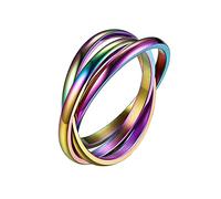 QKEPCY Anello Antistress Donna Anelli Intrecciati Nodo in Acciaio Inossidabile Fidget Anxiety Ring Anello da Donna Fascia Spinner Pace Fidget Ansia Anelli Impilabili Gioielli Donna