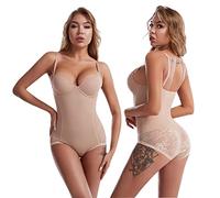 QKEPCY Body Donna Contenitivo Modellante Bodysuit Intero Shaper Snellente con Pizzo Floreale Controllo Pancia Effetto Modellante Shapewear Elegante per Abiti Aderenti