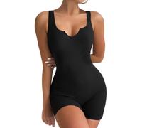 QKEPCY Body Donna Manica Elegante Sexy Scollo a V Basic Tuta Aderente Bodysuit Lingerie Tinta Unita Pagliaccetto Elasticizzato Casuale Jumpsuits Tops