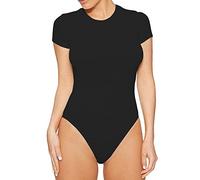 QKEPCY Body Donna Maniche Corte Girocollo Bodysuit Elasticizzato Modellante Contenitivo Aderente Bodysuit Basic Elegante Comodo versatile Outfit Estivi