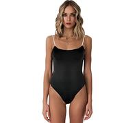 QKEPCY Body Donna senza Maniche con Spalline Brillanti Bodysuit Skims Modellante Contenitivo Outfit Estivi Elegante Morbido Confortevole per Tutti I Giorni