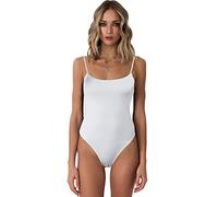 QKEPCY Body Donna senza Maniche con Spalline Brillanti Bodysuit Skims Modellante Contenitivo Outfit Estivi Elegante Morbido Confortevole per Tutti I Giorni