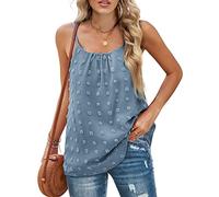QKEPCY Canotte Donna Estive Tank Top Canotta Texture 3D Spaghetti Strap Maglietta Elegante Abbigliamento Estivo Traspirante Casual Camicia Cotone Leggero T Shirt Senza Maniche