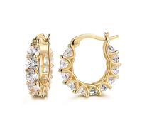 QKEPCY Cerchi Piccoli Orecchini Rotondi Brillanti Zirconia Cubica Placcati Oro Gioielli Eleganti Donna Matrimonio Cerimonia