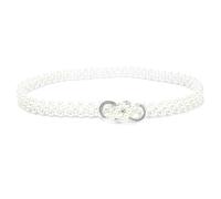 QKEPCY Cintura Donna con Perle Bianche Elegante Elastica in Vita Sottile di Cristallo Strass - Accessori Moda