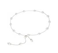 QKEPCY Cintura Perle da Donna Elastica Con in Vita di Cristallo per Abito da Sposa, Con Strass per Donne Ragazze (Argento)