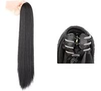 QKEPCY Coda Capelli Lisci Lunga Estensione Capelli Sintetici Clip Acconciatura Ponytail Naturale Parrucchino Donna Elegante