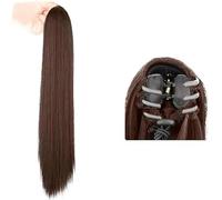 QKEPCY Coda Capelli Lisci Lunga Estensione Capelli Sintetici Clip Acconciatura Ponytail Naturale Parrucchino Donna Elegante