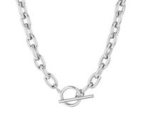 QKEPCY Collana a Strati in Silber da Donna Elegante con Catena a Maglie e Design Moderno per Occasioni Speciali (Silber)