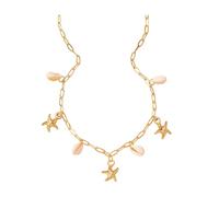 QKEPCY Collana Conchiglie per Donna Ragazze Collana con Pendente Stella Marina Boho Hawaii Beach Conchiglia Gioielli Accessori da Estivi Spiaggia