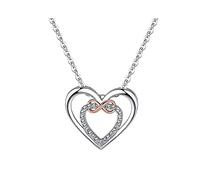 QKEPCY Collana Donna Cuore Infinito con Cristalli Swarovski Elegante Collana per Donna Accessorio di Moda per Ogni Occasione