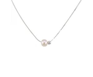 QKEPCY Collana Girocollo Donna con Perla in Argento Elegante Collana Snake in Acciaio Inossidabile Collana Estiva Perfetta per Ogni Occasione