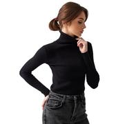 QKEPCY Donna Maglione a Maglia Morbido Pullover Casual Knitted Bluse Manica Lunga Moda Girocollo Tops Maglieria per Autunno Inverno Felpe