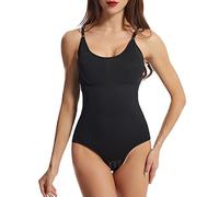 QKEPCY Donna Shapewear Body Contenitivo Modellante Perizoma Bodysuit Pancera Dimagrante Shaping con Spallacci Regolabili Intimo Snellente Shaping Bodysuit (M)