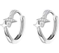 QKEPCY Eleganti Orecchini a Cerchio con Stelle in Cristallo Design Moderno Accessori di Moda per Donne e Ragazze Ideali per Occasioni Speciali e Uso Quotidiano