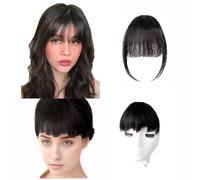 QKEPCY 2PCS Frangia Clip Capelli Veri per Donne Ragazze Naturali Frangetta Air Bangs Frangia Extension Hair Clip Hairpiece