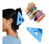 QKEPCY Fermagli per Capelli Colorati Fermaglio Capelli a Forma di Libro Fermagli per Capelli a Forma Libro In Acrilico Mollette per Capelli da Donna (Libro arancione + righello a triangolo blu navy)
