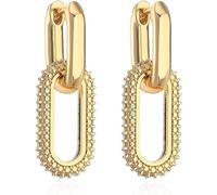 QKEPCY Orecchini da Donna Orecchini a Cerchio in Grosso Chunky Orecchini Ipoallergenici Gioielli Regalo Matrimoni Compleanni Anniversari (Oro)