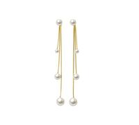 QKEPCY Orecchini Donna di Perle in Argento Sterling 925 Dorato Nappe Anallergici Pendenti Semplice Accessori Gioielli di Moda Regalo per Le Donne e Ragazze