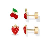 QKEPCY Orecchini Donna in Rame con Design di Fragola e Ciliegia Orecchini Ipoallergenici Lucidi e Senza Nichel Fascino Giocoso per Ogni Giorno e Party