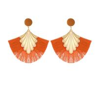 QKEPCY Orecchini Donna Orecchini Colorati con Nappe Lunghe Smerlate in Stile Bohémien Orecchini Pendenti Geometrica Placcati in Oro Ipoallergenici Regali per la Festa di Nozze