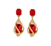 QKEPCY Orecchini Pendenti Spirale Geometrica Cristallo Goccia Eleganti Brillanti Donna Cerimonia Matrimonio