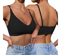 QKEPCY Reggiseni Donna senza Cuciture con Spalline Regolabili Reggiseno senza Ferretto Imbottito in Microfibra Traspirante Bralette Comodo per Uso Quotidiano Minimizer Supporto Leggero