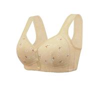 QKEPCY Reggiseni Donna Senza Cuciture Reggiseno Senza Ferretto Imbottito Microfibra Minimizer Comfort Quotidiano Supporto Naturale Design a Fiori Traspirante Morbido