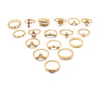 QKEPCY Anelli Donna Vintage Anelli Oro Bohemian Anello impilabile Impilabile Anello per Dito Medio Set con Cristallo Opale Anelli per Nocche per Donne e Ragazze (B)
