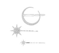 Qkepcy Set Di 3 Fermagli Per Capelli A Forma Di Luna E Stella Accessori Per Capelli Con Strass Mollette Per Capelli Eleganti E Raffinate Fermagli Decorativi Per Acconciature Accessori Styling Capelli
