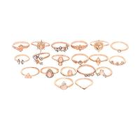 QKEPCY Set Di Anelli Vintage Boho Per Donna 20 Pezzi Anelli Regolabili In Lega Di Zinco Con Strass E Pietre Sintetiche Gioielli Eleganti Per Ogni Occasione