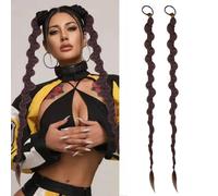 QKEPCY Trecce Attorcigliati Elastici Capelli Sintetici Lunghi Estensioni Acconciatura Stile Trendy Accessori Parruccheria Professionale