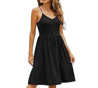 QKEPCY Vestito Donna Senza Maniche Vestito Donna Vestiti Eleganti Casuale Abito Spiaggia Copricostume Abiti Casual Estate Midi Abito Vestito Donna Estiva