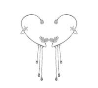 QKEPCY Zirconi Orecchini Orecchini a Con Zirconi Scintillanti, Orecchini a Con Zirconi Senza Bisogno Di Forare Le Orecchie, Orecchini a Con Zirconi,per l'orecchio per donne e ragazze (Argento)