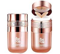 Qklovni Cuscino a farfalla, BB Cream, cuscino d'aria, CC Cream, correttore idratante, base per trucco luminosa, lunga durata, con spugna per il trucco a farfalla (colore naturale della pelle)
