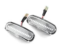 QKLsudua, 1 coppia di luci di posizione anteriori a LED dinamiche, indicatori laterali compatibili con Fi-at Pan-da Pun-to Evo S-tilo Qu-bo Peu-geot Ci-troen Lan-cia Mu-sa 350 bianco cristallo